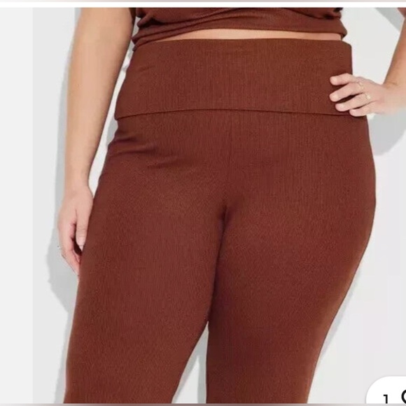 Women's Mid-Rise Ribbed Foldover Flare Leggings - Wild Fable 4X - Picture 3 of 6